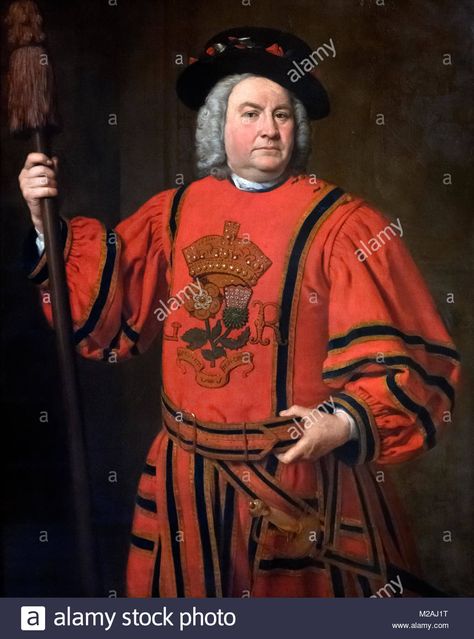 Download this stock image: Yeoman Warder (Beefeater) by George Beare, oil on canvas, 1746 - M2AJ1T from Alamy's library of millions of high resolution stock photos, illustrations and vectors. Howard Sherman Art, The Irritating Gentleman By Berthold Woltze, Yeoman Warder, Sound Board, Rule Britannia, Royal Guard, Band Of Brothers, National Treasure, Tower Of London