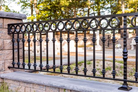 Iron Railing Exterior, Railing Exterior, Wrought Iron Railing Exterior, Rustic Porch Ideas, Wrought Iron Porch Railings, Iron Railings Outdoor, Outdoor Railing, Exterior Handrail, Porch Railing Designs