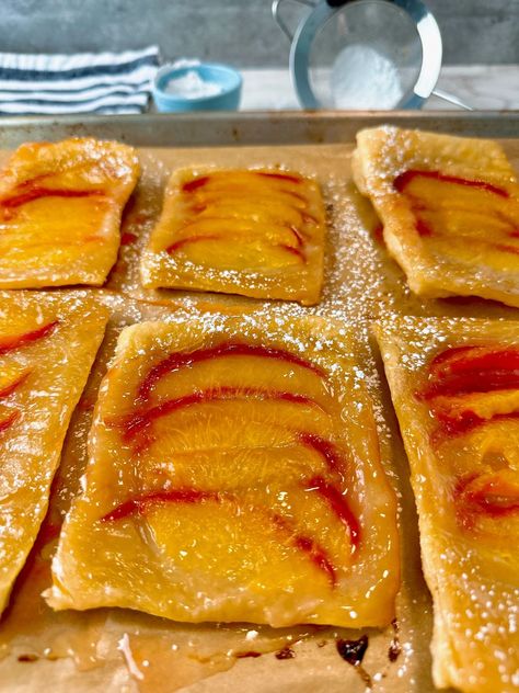 Upside-Down Pastries Upside Down Dessert Puff Pastry, Pear And Maple Upside Down Puff Pastry Tart, Upside Down Fruit Tart, Upside Down Pastries, Upside Down Tart Puff Pastry, Upside Down Apple Puff Pastry, Upside Down Tarts, Hosting Dessert, Upside Down Puff Pastry Recipes