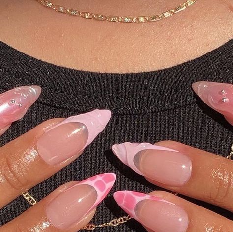 Cool Pink Nail Designs, Nails With Pink, Matching Nails, Mix And Match Nails, Pretty Nails For Summer, Holloween Nails, La Nails, Moon Nails, Nail Art Designs Videos