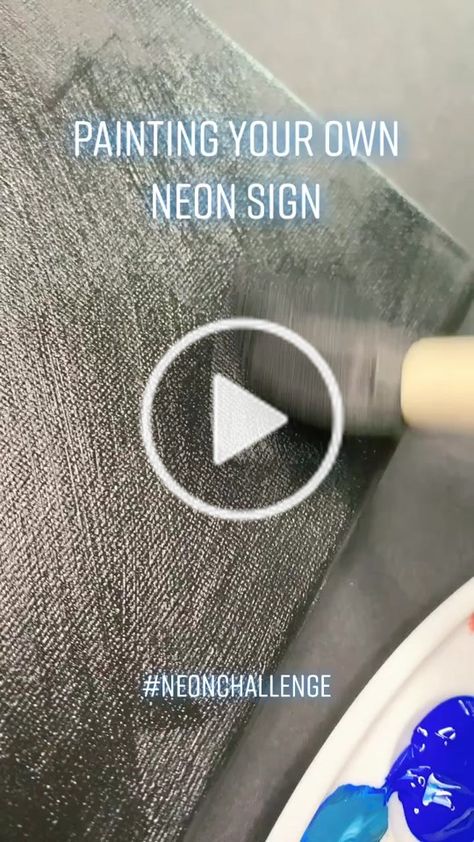 annecastro.art(@annecastro.art) on TikTok: DIY Neon Painting 💙 #easy #paintingtutorial #diy #glow #neonsign #diycraft #art #glowchallenge #neonchallenge Diy Neon Sign Painting, Painting Neon Effect, How To Paint Neon Effect, Neon Effect Painting, Neon Sign Painting Canvas Diy, Neon Art Painting Easy, Neon Painting Ideas Easy, Neon Art Painting, Diy Neon Sign