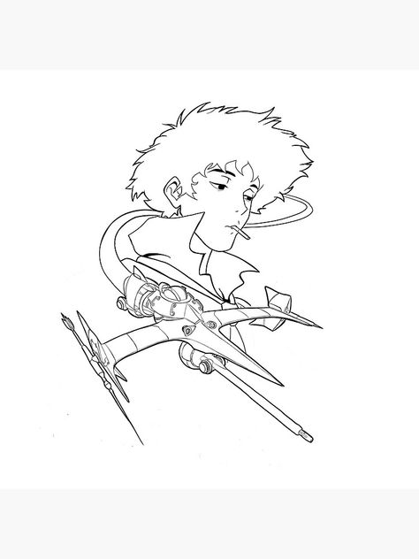 Cowboy Bebop Tattoo, Cowboy Bebop Anime, Doodle Tattoo, Space Cowboy, Cartoon Sketches, Japanese Tattoo Art, Cowboy Bebop, Anime Wall Art, Hayao Miyazaki