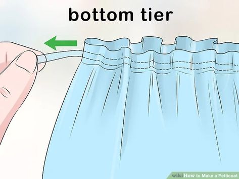 How to Make a Petticoat (with Pictures) - wikiHow Crinoline Cage, Crinoline Fabric, Petticoat Pattern, Tulle Crafts, Diy Tulle, Gathered Fabric, Sashiko Pattern, Diy Tutu, Plus Size Sewing