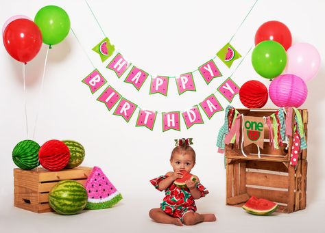 Melon Photography, Crocus Flower, Monthly Photos, One In A Melon, Melon, First Birthdays, 1st Birthday, Birthday Cake, Fruit