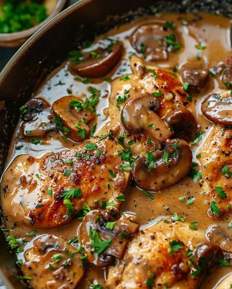 Slow Cooker Chicken Marsala Chicken Marsala Crockpot, Slow Cooker Chicken Marsala, Cornish Hen, Spring Pasta, Marsala Chicken Recipes, Marsala Wine, Gourmet Dinner, Chicken Entrees, Homecooked Meals