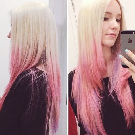 Pink Ends On Blonde Hair, Platinum Blonde With Pink, Blonde Hair With Pink Ends, Pastel Pink Balayage, Natural Brown Balayage, Pastel Pink Hair Ombre, Pink Balayage, Vivid Hair, Pink Ombre Hair