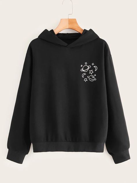 Stylish Hoodies, Trendy Hoodies, Women Sweatshirts, Hoodie Outfit, Korea Fashion, Teenage Fashion Outfits, Hoodies Design, Print Hoodie, Teen Fashion Outfits