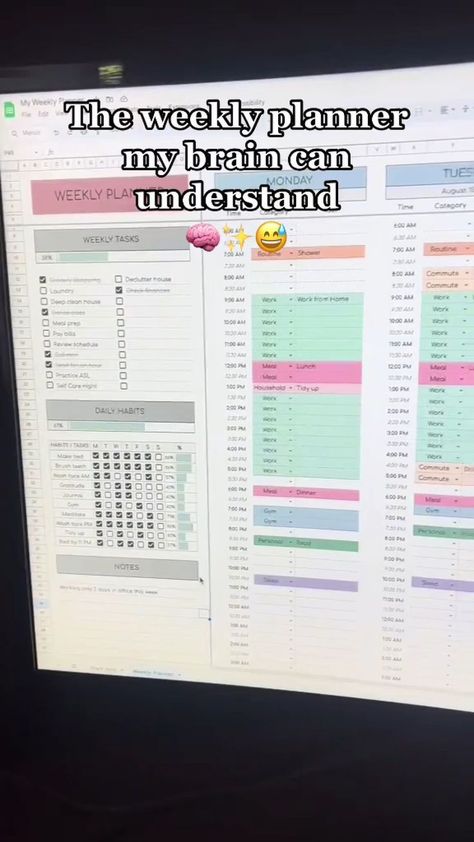 #Free_Printable_Weekly_Planner #Excel_Hacks #Deep_Cleaning_House #To_Do_Planner Budget Spreadsheet Template, Weekly Planner Free Printable, Microsoft Excel Tutorial, Weekly Planner Free, Week Schedule, To Do Planner, Digital Weekly Planner, Planner Writing, Excel Tutorials