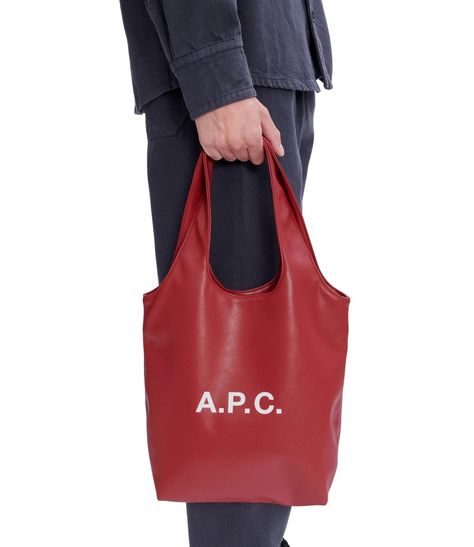 A.P.C. | Ninon Burgundy Small Tote Bag Small Tote Bag, C Logo, Recycled Leather, Small Tote, Winter Sale, Free Bag, A P, Recycling, Fashion Inspo