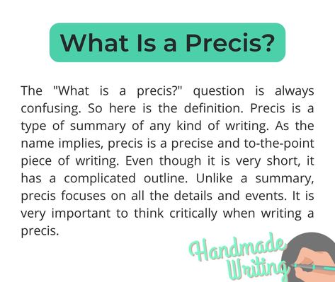 what is a precis Precis Writing Tips, Precis Writing, Letter Writing Format, Critical Reading, Short Article, Essay Writing Tips, Long Books, Thesis Statement, Writing Instruction