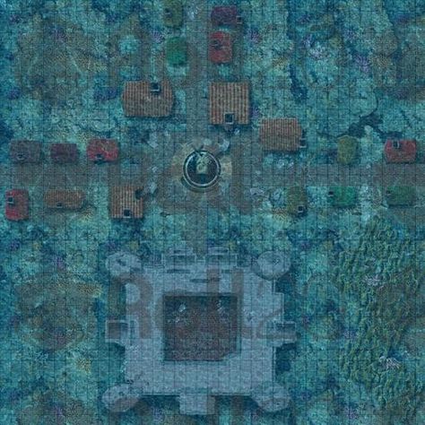 Underwater City Map, Underwater Ruins, The Lost City, Underwater City, Tabletop Rpg Maps, Dnd Maps, D D Maps, Lost City, The Temple