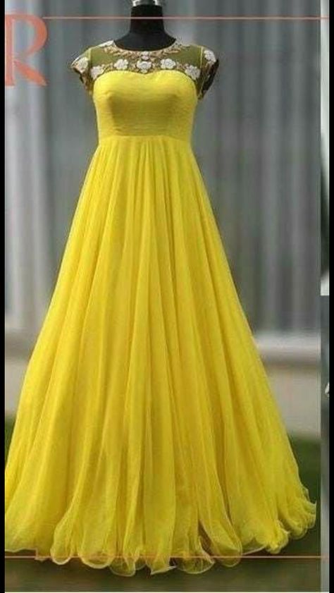 Indian Gown Design, Gown Dress Party Wear, Frock Models, Long Frock Designs, Gown Party Wear, Long Gown Design, Simple Gowns, Frock For Women, Long Gown Dress