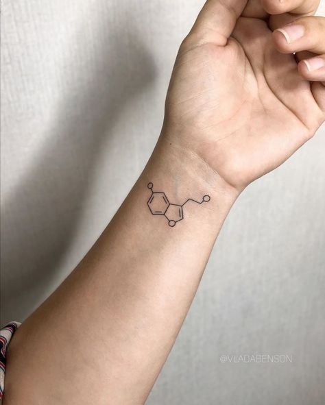 Serotonin Molecule Tattoo, Serotonin Tattoo, Serotonin Molecule, Molecule Tattoo, Mommy Tattoos, Health Tattoo, Gorgeous Tattoos, Cute Little Tattoos, Ring Tattoos