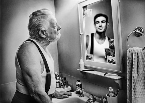 Reflections: Portraits of the Elderly Seeing Their Younger Selves | PetaPixel Julie Christie, Black And White People, Long Board, Terry Pratchett, Water Photography, Windsurfing, Clint Eastwood, Standup Paddle, Growing Old