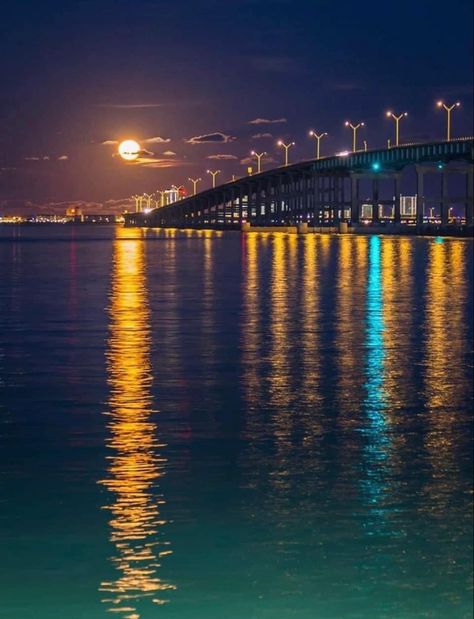 South Padre Island at night Photo by Carlos Nunez Island At Night, South Padre Island Texas, Padre Island Texas, Night Photo, South Padre Island, Night Photos, Print Collage, Life Experiences, Good Fortune