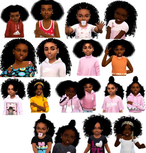 sims 4 cc custom content hairstyle // black simmer african american Child and Toddlers Hair pack Afro Hair Sims 4 Cc, Toddler Hair Sims 4, Sims 4 Afro Hair, Sims 4 Curly Hair, Black Simmer, Toddler Cc Sims 4, Sims 4 Toddler Clothes, Hairstyle Black, Honey Blond