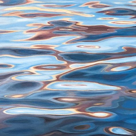 Water reflections painting art ripples light swirl current pond lake Water Reflection, Canvas For Beginners, Wallpaper Pastel, Water Reflections, Water Art, Water Painting, Ocean Art, 그림 그리기, Painting Techniques