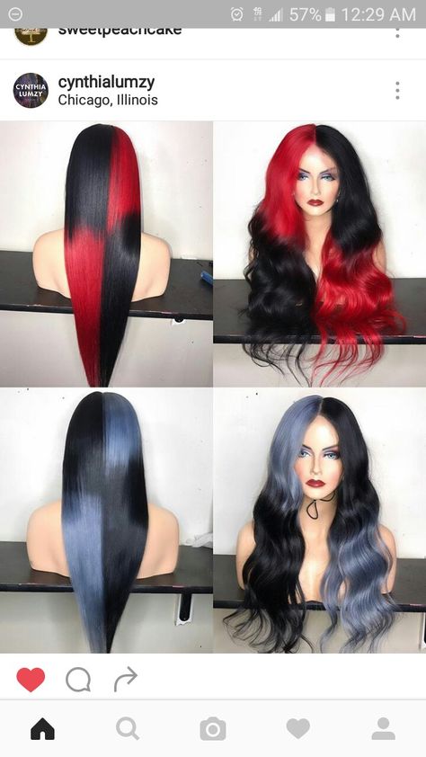 Checker hair..red, black, blue Hair Colorful, Creative Hairstyles, Rainbow Hair, Cool Hair Color, Black Girls Hairstyles, Short Hairstyles For Women, Hair Dos, Gorgeous Hair, Pretty Hairstyles