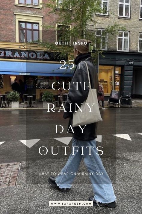 Looking for cozy and cute rainy day outfit ideas for the season ahead? I've got you covered with stylish and practical rainy day outfit inspirations. Rainy days can often present a fashion challenge, but with the right inspiration, you can turn those gloomy weather days into an opportunity to showcase your style. Embracing casual, cozy, and cute outfit ideas that are perfect for the 2024 season is key. Cosy Rainy Day Outfit, Raining Winter Outfit, Shopping Outfit Rainy Day, Rain Casual Outfit Rainy Days, Hot But Rainy Day Outfit, New York Rainy Day Outfit Summer, Rainy Cute Outfits, Outfit Inspo For Rainy Days, Summer Rain Work Outfit