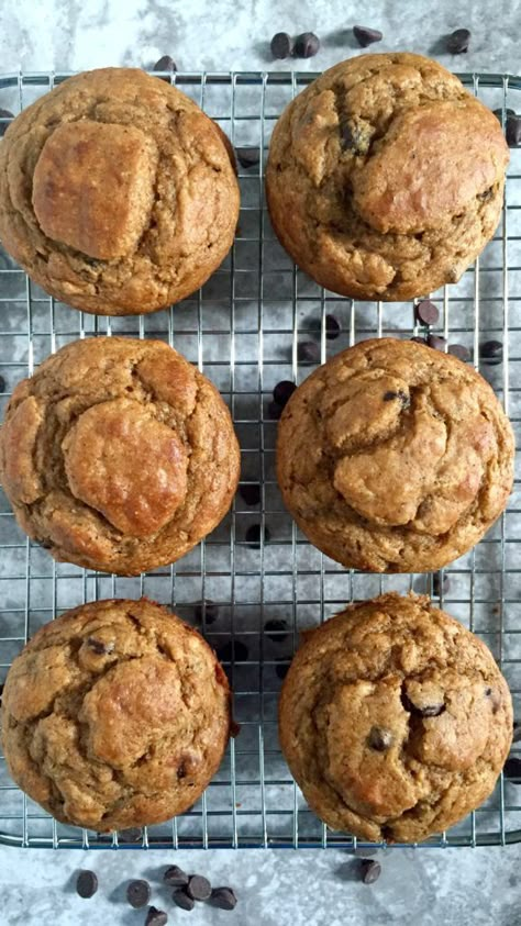 Buttermilk Banana Muffins, Buttermilk Muffins, Healthy Oil, Banana Buttermilk, Banana Muffin Recipe, Buttermilk Recipes, Banana Chocolate Chip Muffins, Banana Chocolate, Baking Project