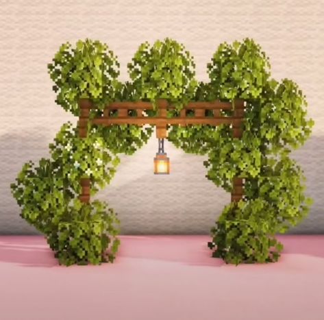 Cute Things To Build In Minecraft Outside, Minecraft Garden Gazebo, Minecraft Mangrove Build Ideas, Cute Mine Entrance Minecraft, Minecraft Aesthetic Decor, Cute Minecraft Stairs Outside, Minecraft Building Ideas Bee House, Minecraft Grass House, Flowering Azalea Minecraft