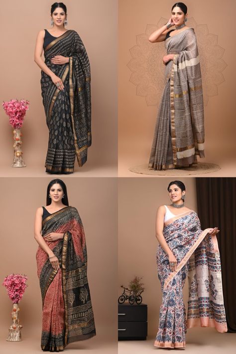 Exclusive Maheshwari Silk Sarees. To order whatsapp 8897195985 Maheshwari Silk Sarees, Maheswari Silk Sarees, Printed Silk Sarees, Maheshwari Saree, Siri Designers, Bagru Print, Beautiful Prints, Printed Sarees, Silk Fabric