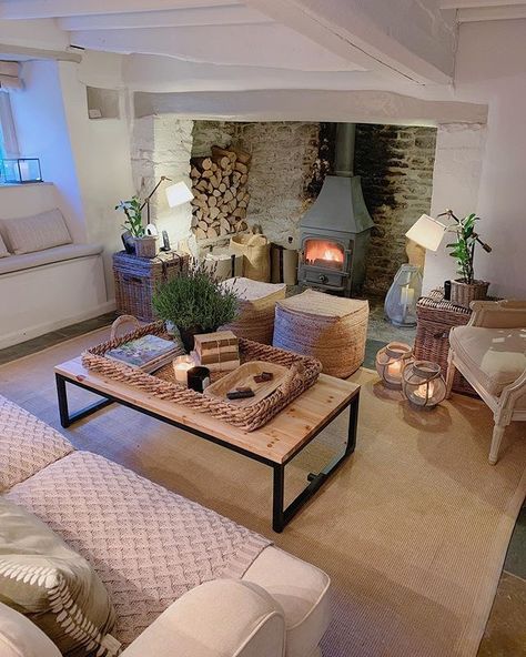 Cottage Lounge, Cottage House Interior, Country Cottage Interiors, Inglenook Fireplace, Cosy Living, Cottage Living Rooms, Cosy Living Room, Cottage Interior, Country Living Room