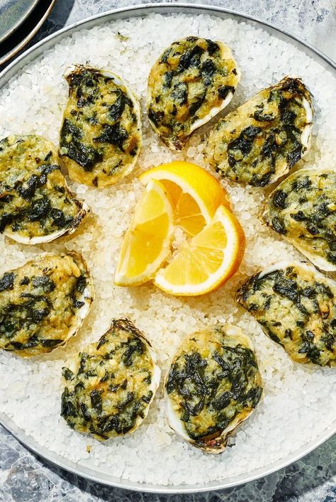 Named after millionaire John D. Rockefeller, Oysters Rockefeller was created by the owner of Antoine's Restaurant in New Orleans in 1899. Rockefeller Oysters, Oysters Rockefeller Recipe, Rockefeller Recipe, Leah Chase, Nola Recipes, Louisiana Food, Oysters Rockefeller, New Orleans Recipes, Oyster Recipes