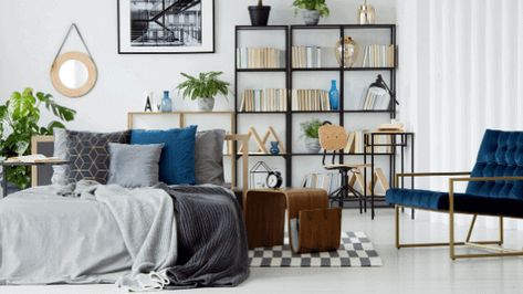 11 Beautifully Decorated Bookshelf Ideas - Krista Howard Blog House Decor Accessories, Modern Apartment Interior, Beautiful Bookshelf, Bedroom Design Trends, Brighter Bedroom, Built In Shelves Living Room, Shelves Living Room, Decorating Bookshelves, Wood Screens