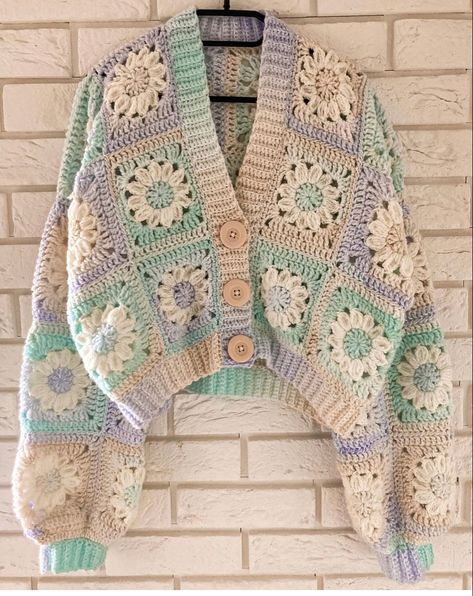 Cardigans Crochet, Crochet Cardigan Tutorial, Crochet Fashion Patterns, Crochet Square Patterns, Crochet Jacket, Crochet Cardigan Pattern, Crochet Vest, Sweater Crochet Pattern, Bag Crochet