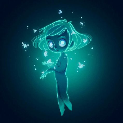 Aveline Stokart, A Drawing, Cartoon Character, A Girl, Butterflies, Ghost, Hair, On Instagram, Blue