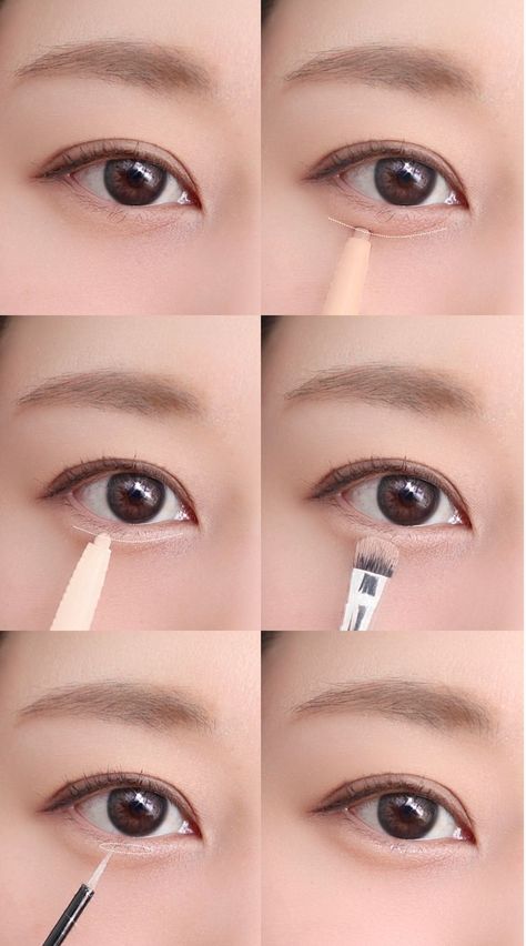 Aegyo-Sal Tutorial | Korean Eye Makeup Look | Ulzzang Eye Bags Makeup, Makeup Recommendations, Korean Eye, Asian Makeup Tutorials, Korean Makeup Tips, Under Eye Makeup, Mekap Mata, Korean Makeup Look, Korean Makeup Tutorials