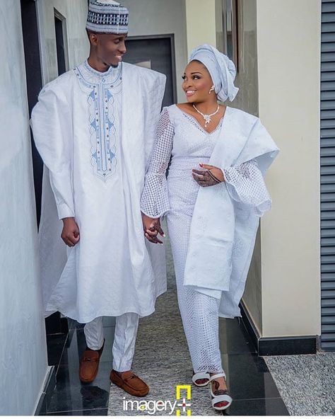 appy Couple #asoebi #asoebispecial #speciallovers #makeup #wedding 📷 @imageryplu Hausa Styles, Northern Fashion, Nigerian Wedding Attire, Nigerian Wedding Dresses Traditional, Culture Outfits, Nigerian Wedding Dress, Nigerian Traditional Wedding, Couples Fashion, Nigerian Dress