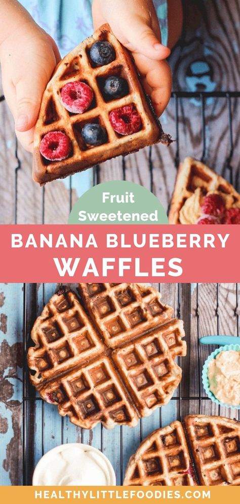 Kids Waffles Ideas, Waffles For Toddlers, Toddler Waffle Recipe, Blw Waffles, Baby Led Weaning Waffles, Toddler Waffles, Fruit Recipes For Kids, Waffle Recipe Healthy, Frozen Fruit Recipes