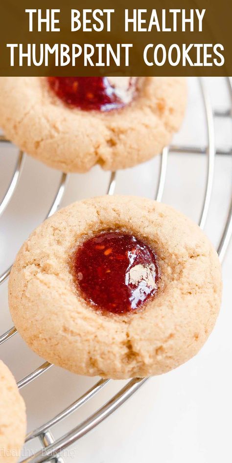 Thumbprint Cookies Christmas, Best Thumbprint Cookies, Thumbprint Cookie Recipe, Thumbprint Cookies Easy, Grandma Recipes, Thumbprint Cookie, Chocolate Thumbprint Cookies, Jam Thumbprint Cookies, Easy Jam