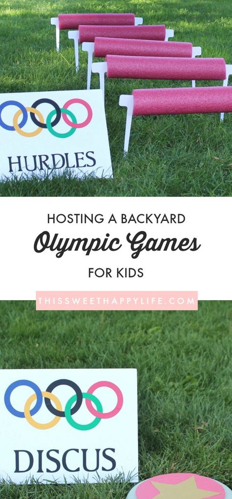 Backyard Olympics, Olympic Games For Kids, Olympics Party, Olympic Idea, Kids Olympics, Olympic Crafts, Olympics Activities, Olympic Theme, Sports Games For Kids