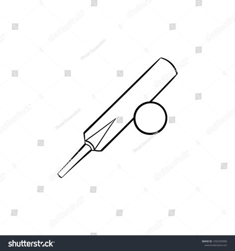 Cricket ball and bat hand drawn outline doodle icon. Leisure, cricet competition, sport equipment concept. Vector sketch illustration for print, web, mobile and infographics on white background. #Ad , #Ad, #icon#doodle#Leisure#competition Cricket Doodle, Cricket Drawing, Sports Drawing, Cricket Ball, Sport Equipment, Cricket (sports), Cricket Balls, Doodle Icon, Vector Sketch