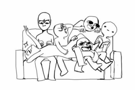 Draw Your Squad Funny, Draw Your Squad, Ship Dynamics, Funny Poses, Person Drawing, Draw The Squad, Drawing Bases, Creative Drawing Prompts, Drawings Of Friends