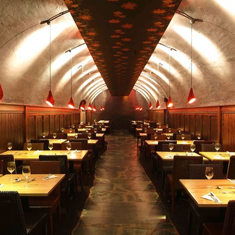 Underground interior design, restaurant seating, lighting, brickwork, On The Waterfront, Devon, England Underground Interior, Underground Restaurant, Interior Design Restaurant, Camping Projects, Hospitality Interior Design, Ions Design, Pub Interior, Interior Design Layout, Restaurant Seating