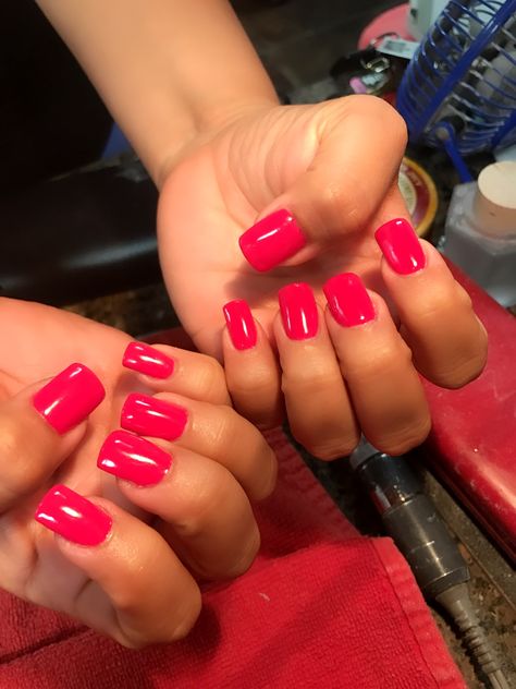 Watermelon Colored Nails, Watermelon Red Nails, Watermelon Nail Color, Watermelon Color Nails, Watermelon Pink Nails, Watermelon Nail, Dark Pink Nails, Neat Nails, Watermelon Color