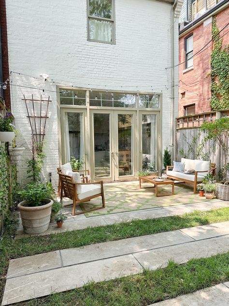 AD We love how our patio transformation turned out with these beautiful pieces from @Wayfair! The patio set, rug, throw pillow, and hanging pots really brought the space together. Looking to shop my Wayfair outdoor and patio picks? Follow my shop Emma on the @shop.LTK app to shop this post and get my exclusive app-only content. #wayfair #liketkit #LTKSeasonal #LTKhome #LTKFind @shop.ltk https://liketk.it/4cjWs Brick Bungalow Exterior, White Dove Paint, Painted Brick Exterior, Patio Transformation, Paint Brick, Exterior Updates, Painted Brick Exteriors, House Paint Color Combination, Greige Paint Colors