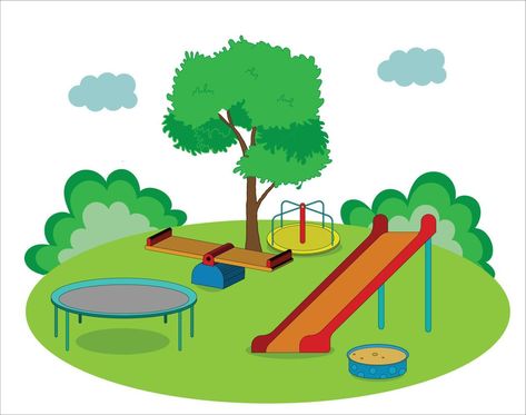 Playground Clipart, Playground Illustration, Inside Playground, Park Clipart, Cartoon Park, Playground Pictures, Insects Preschool, Park Playground, Park Pictures