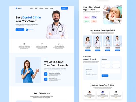 Medical Landing Page, Landing Page Ui Design, Hospital Website, Medical Websites, Medical Website Design, Landing Page Ui, Modern Hospital, Dentist Clinic, Dental Website