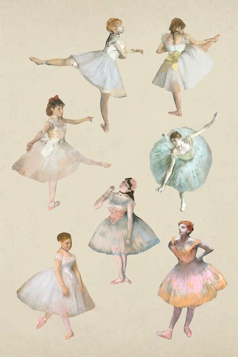 Degas Ballet, Degas Ballerina, Ballet Illustration, Degas Dancers, Vintage Ballerina, Vintage Ballet, Ballerina Art, Free Illustration Images, Ballet Art