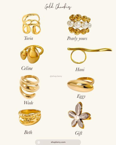 the supremacy of Gold Rings >> Chunky , Waterproof rings on Shoplamy.com or Dm 🛒 #chunkyrings #goldrings #goldjewelry #pearljewelry #mixedmetaljewelry #goldplated Gold Chunky Rings, Waterproof Rings, Jewelry Pics, Rings Chunky, Jewellery Photography Inspiration, North Star Necklace, Jewellery Photography, Website Ideas, Names Ideas