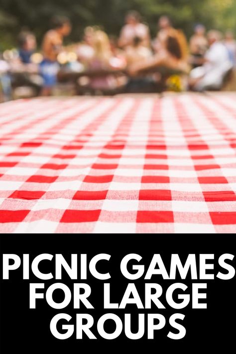 Game Ideas For Picnic, Group Picnic Ideas Outdoor Parties, Backyard Group Games, Outdoor Group Games For All Ages, Large Group Picnic Ideas, Competitive Outdoor Games For Adults, Company Picnic Games For Adults, Outdoor Games For Large Groups, Games To Play At A Picnic With Friends