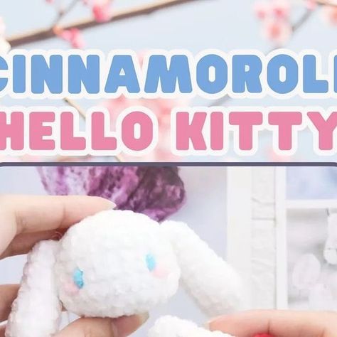 Cinnamoroll And Hello Kitty, Hello Kitty Pattern, Kitty Pattern, Hello Kitty Crochet, Crochet Christmas Gifts, Crochet Keychain, Crochet Kit, Free Instagram, Crochet Christmas