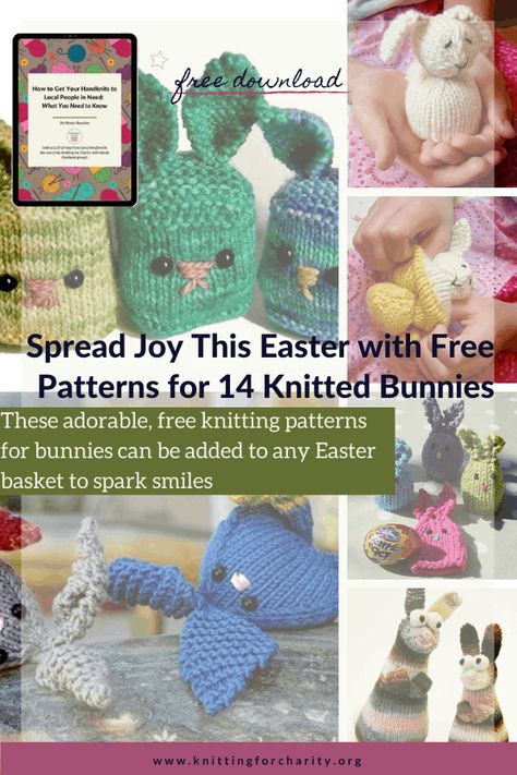 These adorable, free knitting patterns for bunnies can be added to any Easter basket to spark smiles - Knitting for Charity #freeEasterpatterns Spring Knitting Patterns, Man Knitting, Diy Kids Clothes, Toe Up Socks, Operation Gratitude, Spring Knitting, Knit Baby Blanket Pattern Free, Rabbit Knitting Pattern, Bunny Patterns