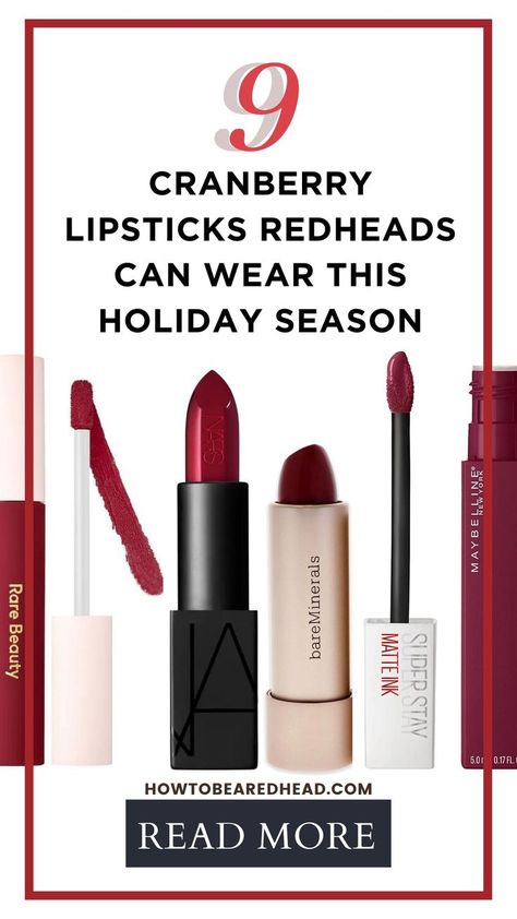 Cranberry Lipstick, Berry Tones, Redhead Makeup, Best Red Lipstick, Berry Lipstick, Lipstick For Fair Skin, Berry Lips, Lipstick Makeup, Fair Skin