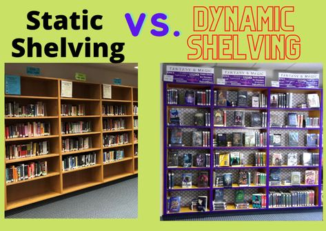 Embracing Dynamic Shelving – Don't Shush Me! Library Themes Middle School, Library Signage Elementary, Dynamic Library Shelving, Middle School Media Center, Elementary Library Book Displays, Middle School Library Decor, Library Of Things, Elementary Library Design, Dynamic Shelving Library